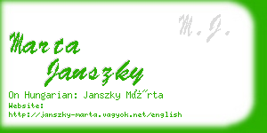 marta janszky business card